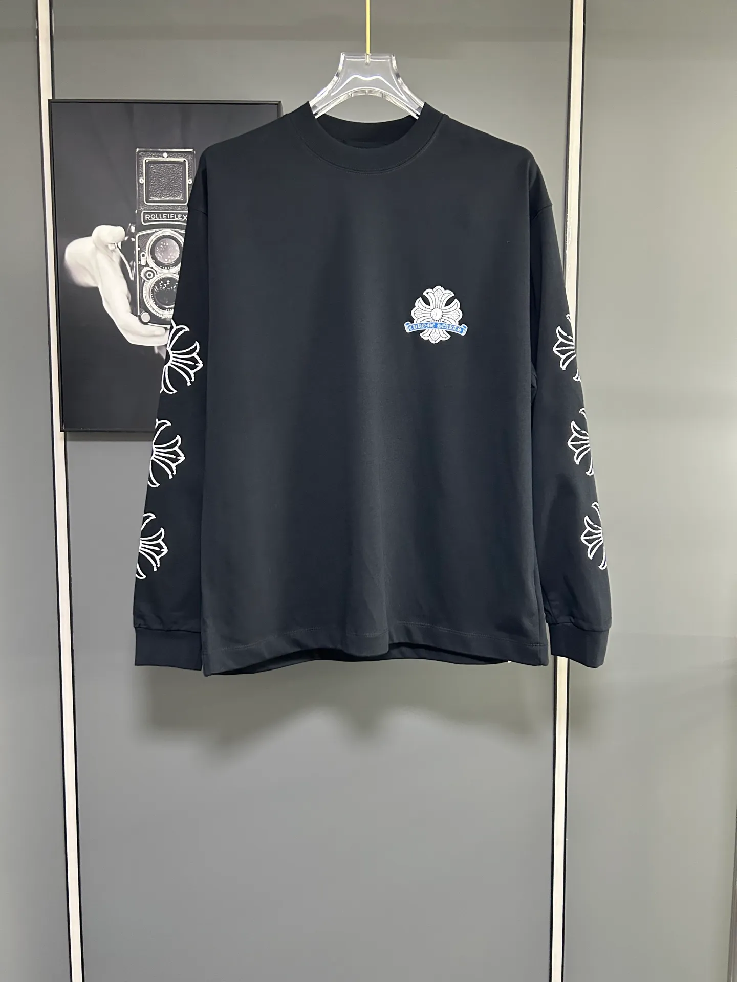 P230 2026 new (exclusive) Chrome Hearts autumn and winter limited edition heavyweight high-weight long-sleeved T-shirt, customized Dreamweaver Yayun ribbed cotton designer concept style Fabric: Heavy 380g Size: S M L XL Color: White Black